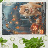 Chow Chow Halloween Griezelig Theedoek (Gevouwen)