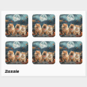 Chow Chow Halloween Griezelig Vierkante Sticker (Vel)