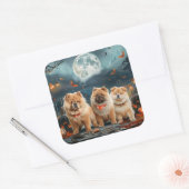 Chow Chow Halloween Griezelig Vierkante Sticker (Envelop)