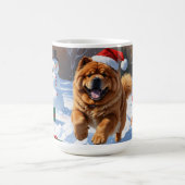 Chow Chow Hardlopen in de sneeuw met kerst Pet Koffiemok (Center)