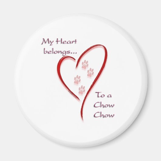Chow Chow Heart hoort erbij Magneet (Voorkant)