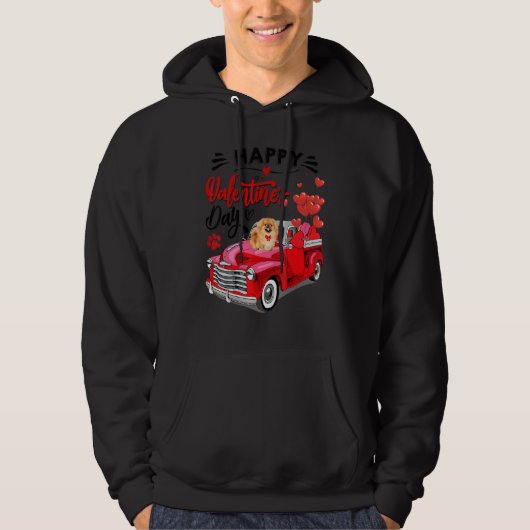 Chow Chow Heart Red Truck Happy Valentine Day Dog Hoodie (Voorkant)