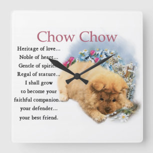 Chow Chow Heritage of Love Puppy Vierkante Klok