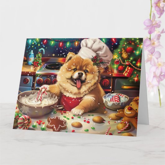 Chow Chow Holiday Baking: Feestelijke Kerst Kaart (Orchidee)