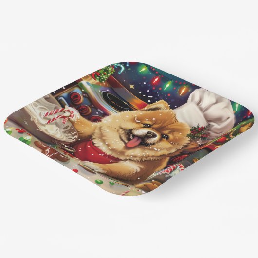 Chow Chow Holiday Baking: Feestelijke Kerst Papieren Bordje (Gebogen)
