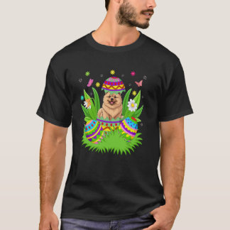 Chow Chow Hond Gelukkig Pasen Konijn Eierenjacht C T-shirt