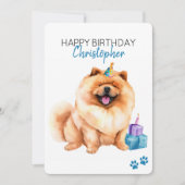 Chow Chow Hond Gepersonaliseerde Gelukkige Verjaar Kaart (Voorkant)