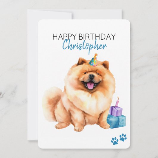 Chow Chow Hond Gepersonaliseerde Gelukkige Verjaar Kaart (Voorkant)