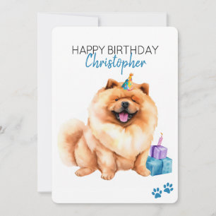 Chow Chow Hond Gepersonaliseerde Gelukkige Verjaar Kaart