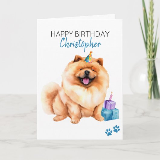 Chow Chow Hond Gepersonaliseerde Gelukkige Verjaar Kaart (Voorkant)