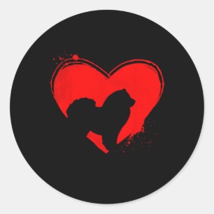 Chow Chow-hond Hartvormige Valentijnsdag Hondenlie Ronde Sticker