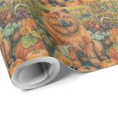 Chow Chow-hond Herfst Oogst Dankdag Cadeaupapier (Rol Hoek)