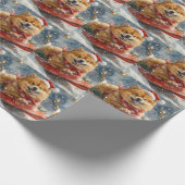 Chow Chow-hond in slee Let it Snow Kerstmis Cadeaupapier (Hoek)