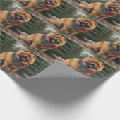 Chow Chow-hond in sneeuw Kerstmis Cadeaupapier (Hoek)