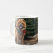 Chow Chow-hond in Sneeuw Kerstmis Koffiemok (Voorkant links)
