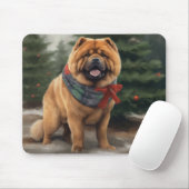 Chow Chow-hond in Sneeuw Kerstmis Muismat (Met muis)