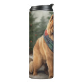 Chow Chow-hond in Sneeuw Kerstmis Thermosbeker (Gedraaid links)
