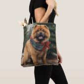 Chow Chow-hond in Sneeuw Kerstmis Tote Bag (Dichtbij)