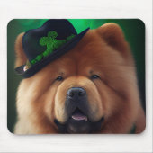 Chow Chow-hond in St. Patrick's Day-jurk Muismat (Voorkant)