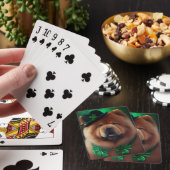 Chow Chow-hond in St. Patrick's Day-jurk Pokerkaarten (Insitu)