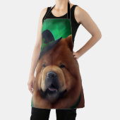 Chow Chow-hond in St. Patrick's Day-jurk Schort (Insitu)