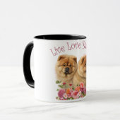 Chow Chow Hond Moeder Bloemstuk Mok (Voorkant links)