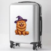 Chow chow Hond Paarse Tovenaarshoed Halloween Sticker (Koffer)