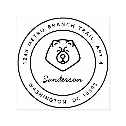 Chow Chow Hond Retouradres Stempel Zelfinkt (Design)