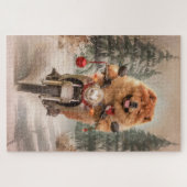 Chow Chow Hond Rijden Motorfiets Kerstmis Legpuzzel (Horizontaal)