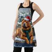 Chow Chow-hond Serene Wintertuin Kerst Kunst Schort (Insitu)