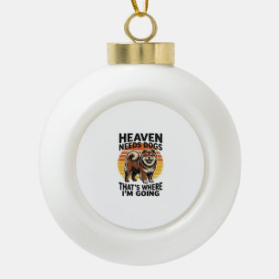 Chow Chow Hond Shirt Hemel Tributaat Vintage Gravu Keramische Bal Ornament