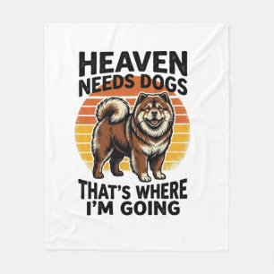 Chow Chow Hond Shirt Hemel Tribute Vintage Gravure Fleece Deken