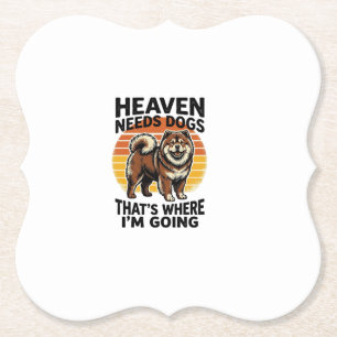 Chow Chow Hond Shirt Hemel Tribute Vintage Gravure Kartonnen Onderzetters