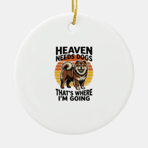 Chow Chow Hond Shirt Hemel Tribute Vintage Gravure Keramisch Ornament