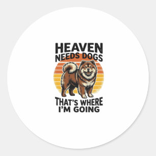 Chow Chow Hond Shirt Hemel Tribute Vintage Gravure Ronde Sticker