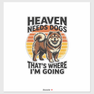 Chow Chow Hond Shirt Hemel Tribute Vintage Gravure Sticker