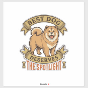 Chow Chow Hond Shirt Vintage Gravure Grappig Huisd Sticker