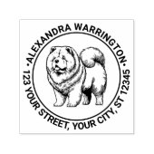 Chow Chow-hond Staand Naam Retouradres Zelfinktende Stempel (Design)