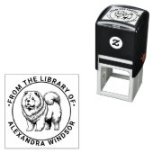 Chow Chow-hond staat bibliotheek boeknaam Zelfinktende Stempel (In situ)