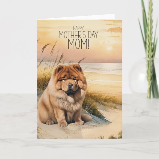 Chow Chow-hond Sunset Beach Moederdag Feestdagen Kaart (Voorkant)