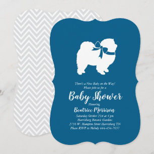 Chow Chow honden baby shower jongen blauw Kaart