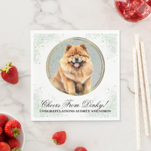 Chow Chow-honden Huwelijksservetten Met Foto Van H Servet