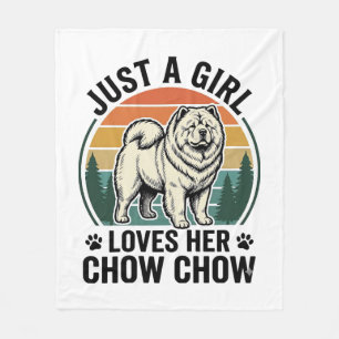 Chow Chow honden shirt vintage meisje hondenliefhe Fleece Deken