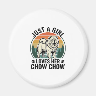 Chow Chow honden shirt vintage meisje hondenliefhe Magneet