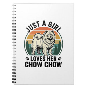 Chow Chow honden shirt vintage meisje hondenliefhe Notitieboek