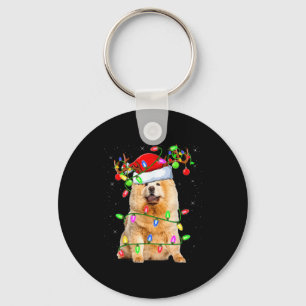 Chow Chow Hondenliefhebber Kerstverlichting Santa Sleutelhanger
