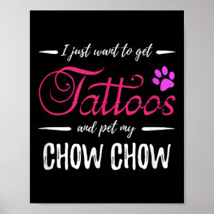 Chow Chow Hondenliefhebber Tattoo Shirt Funny Dog  Poster
