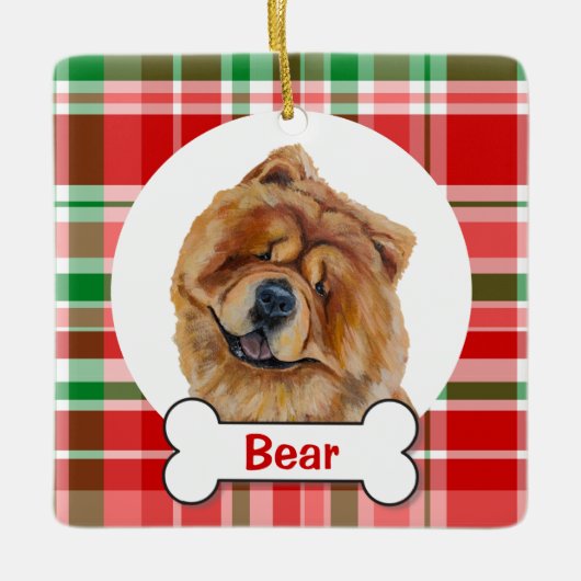 Chow Chow-hondenornament Keramisch Ornament (Voorkant)