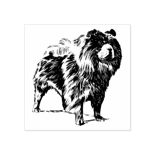 Chow-Chow-Hondenras Rubberstempel (Afrduk)