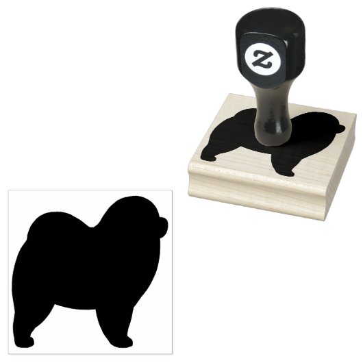 Chow Chow Hondenras Silhouet Rubber Stamp Rubberstempel (Gestempeld)
